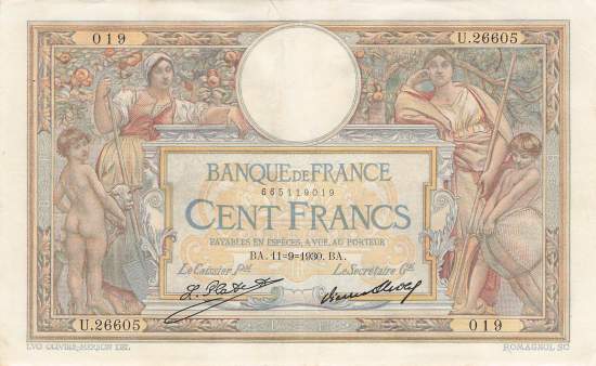 100 Francs 1930 p78b